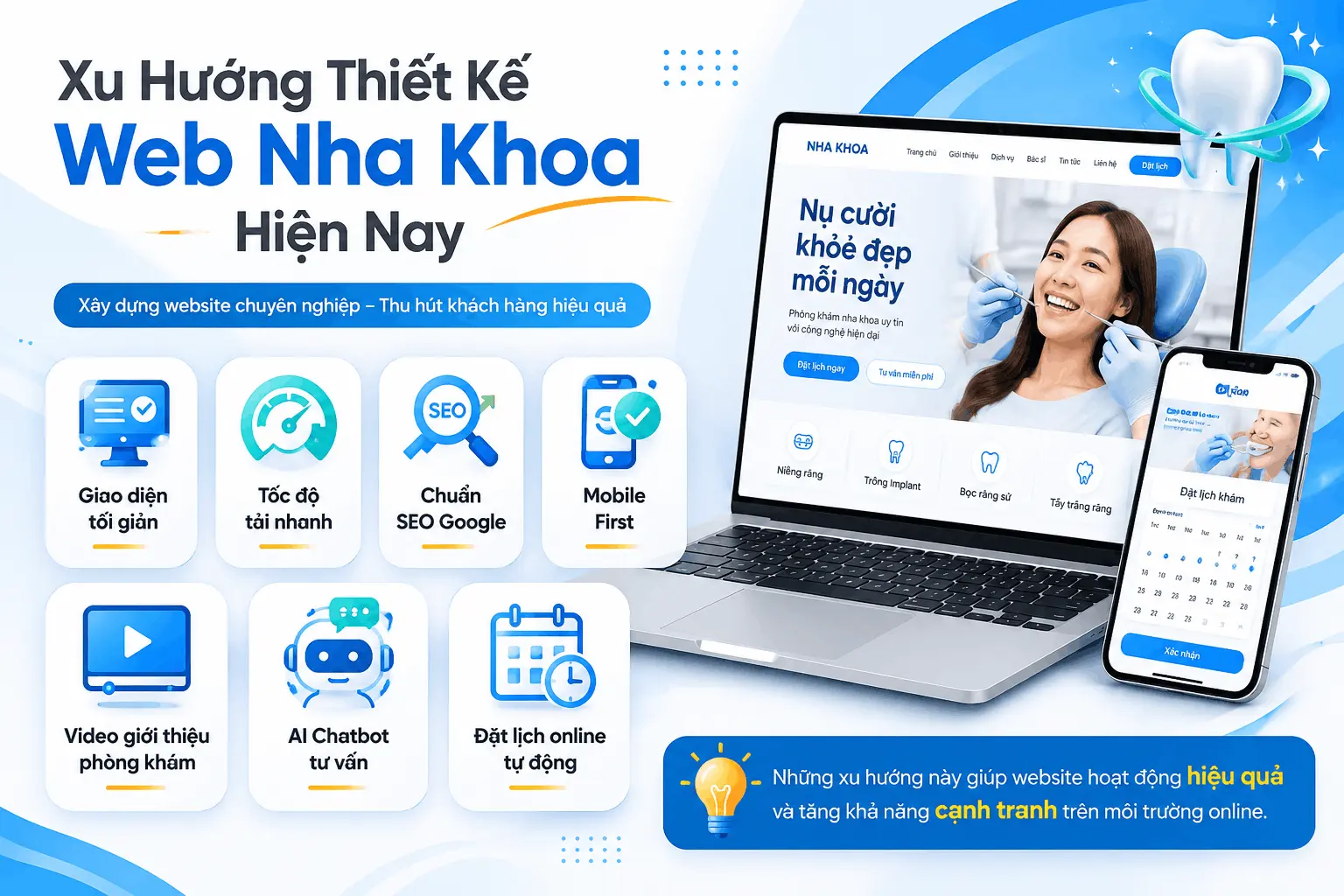 Thiết Kế Web Nha Khoa Đẹp, Hiện Đại, Chuẩn Mobile