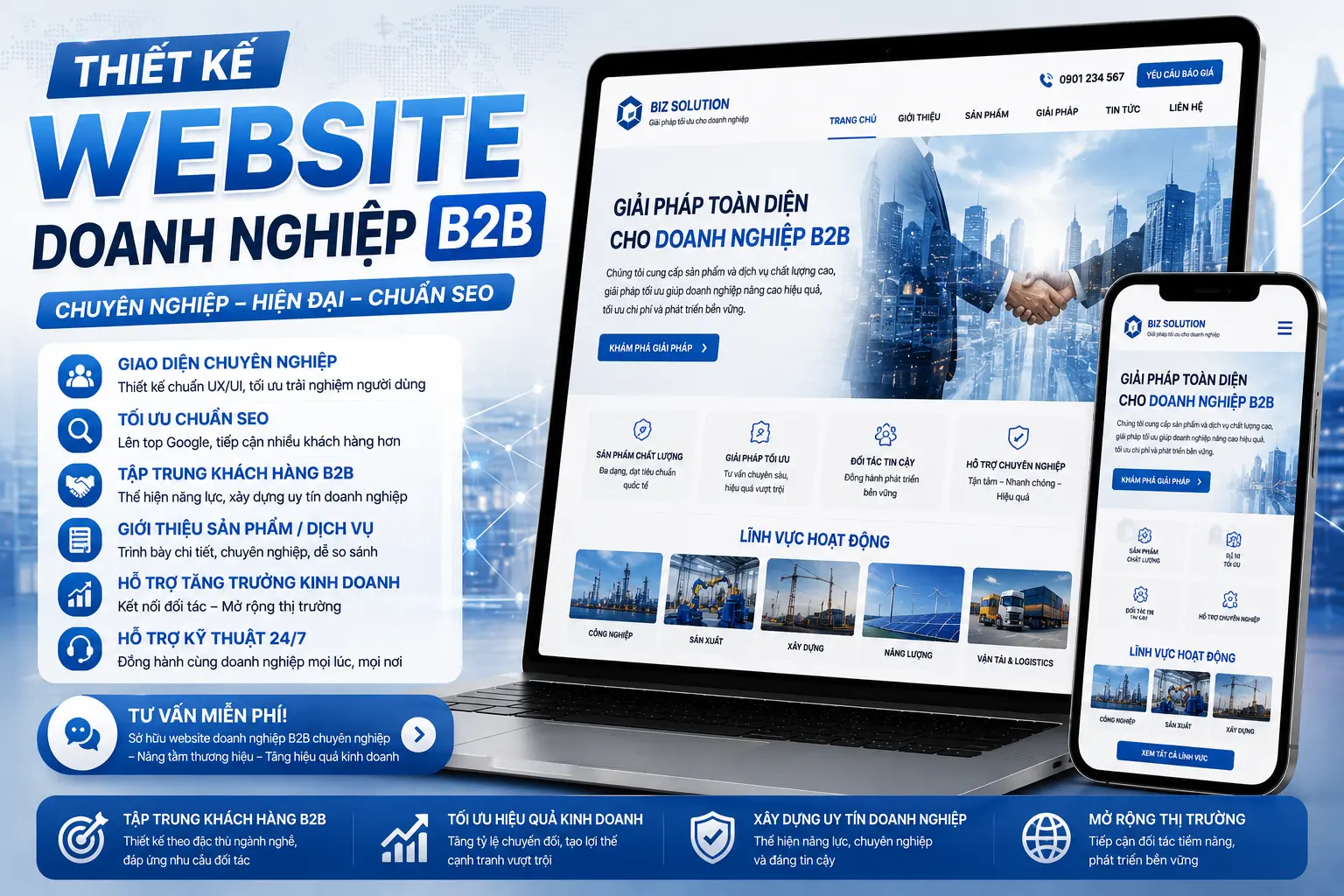 DonaWeb Thiết Kế Web Doanh Nghiệp B2B Tăng Chuyển Đổi Khách Hàng