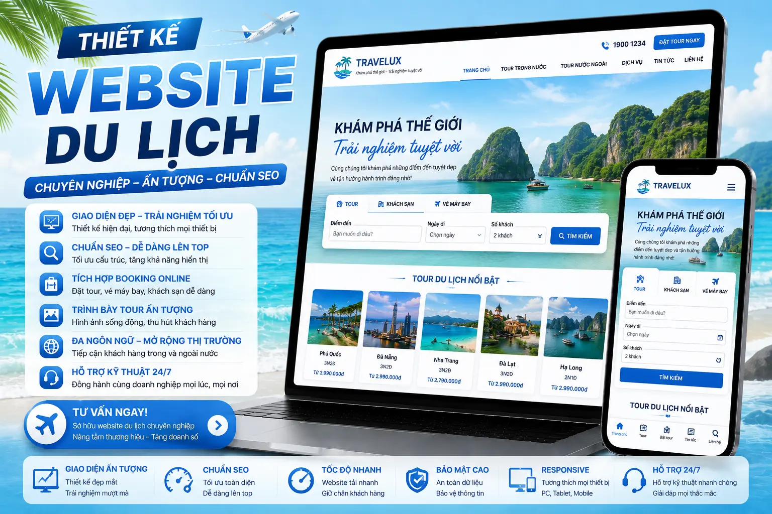DonaWeb thiết kế website du lịch