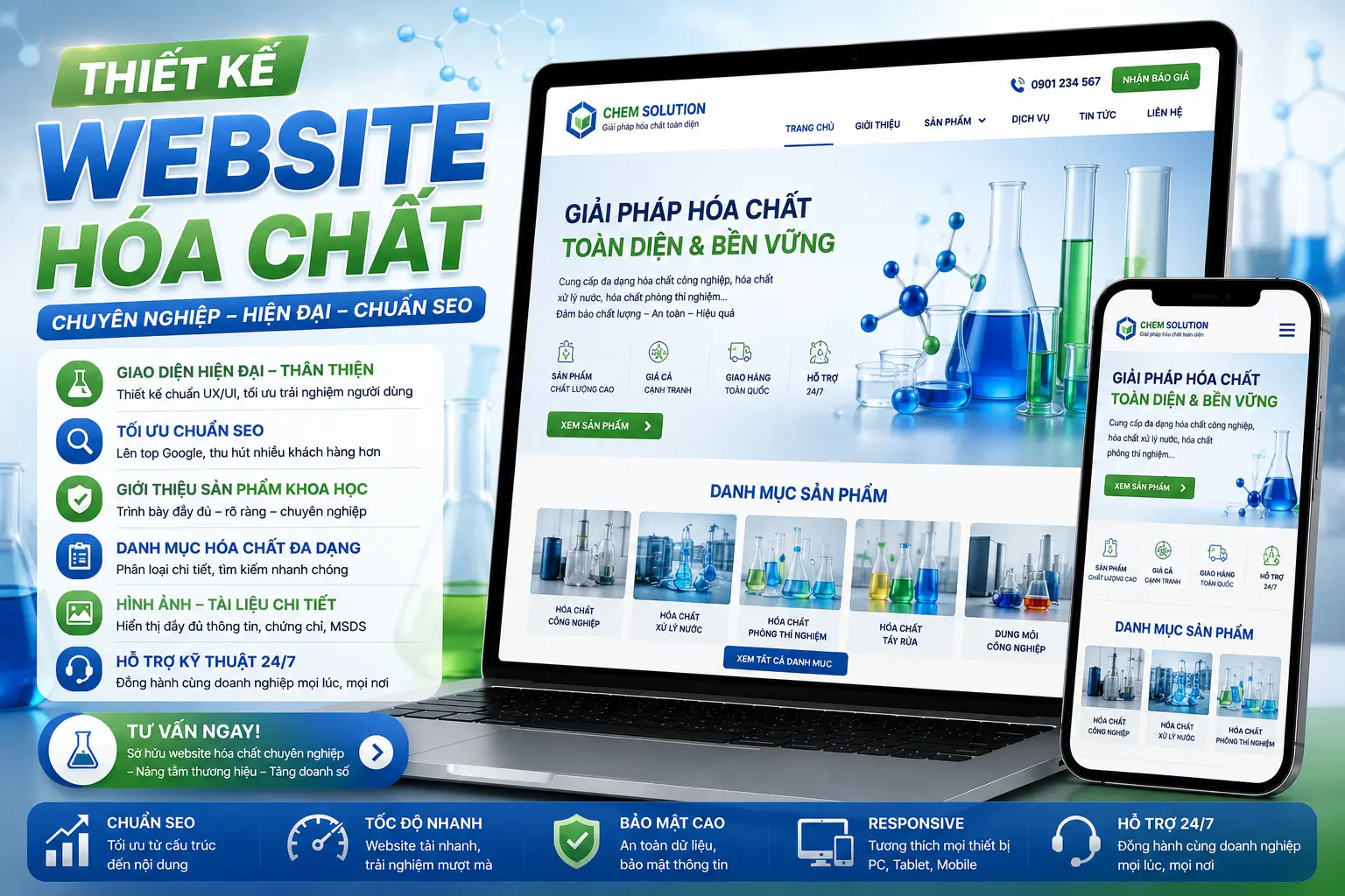 DonaWeb thiết kế website ngành hóa chất