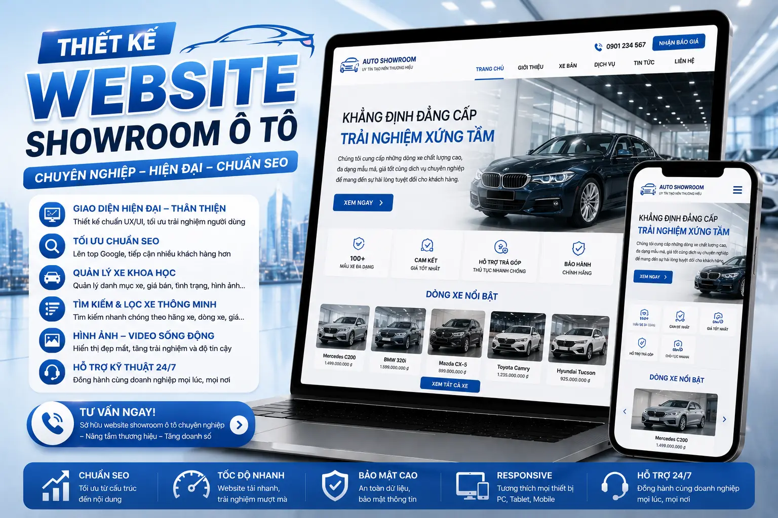 DonaWeb thiết kế website Showroom ô tô