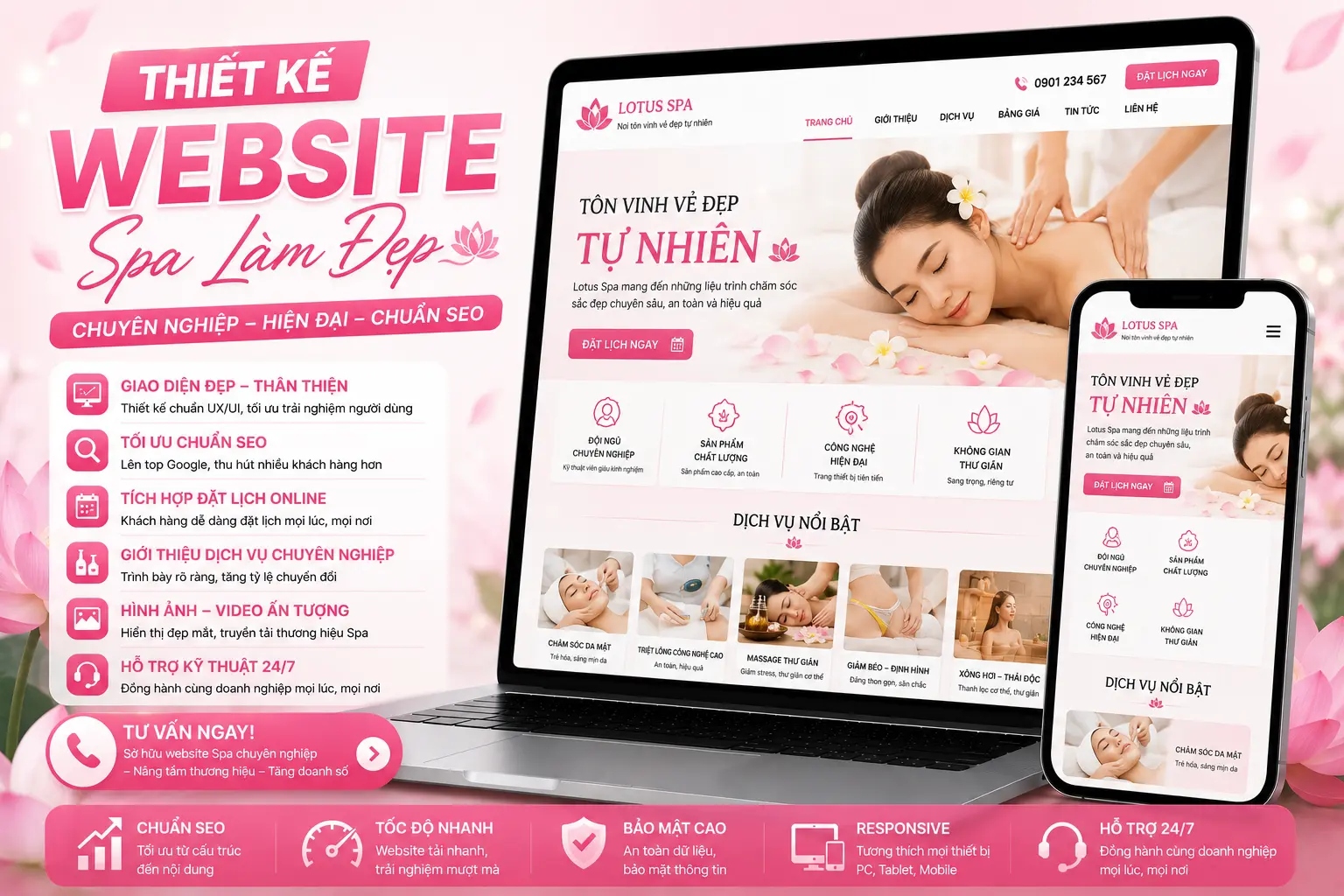 DonaWeb thiết kế web spa làm đẹp