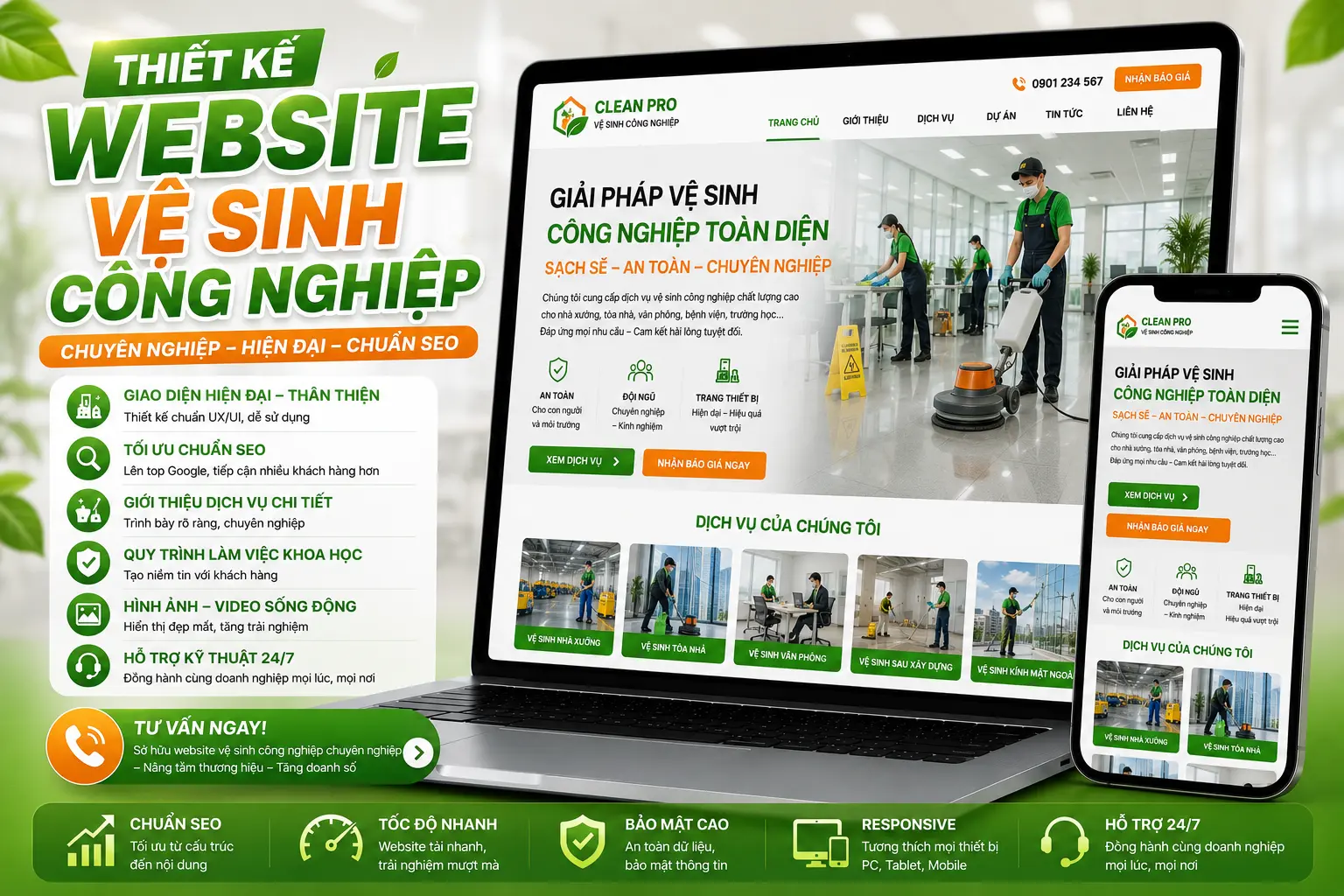DonaWeb thiết kế web vệ sinh công nghiệp Đồng Nai