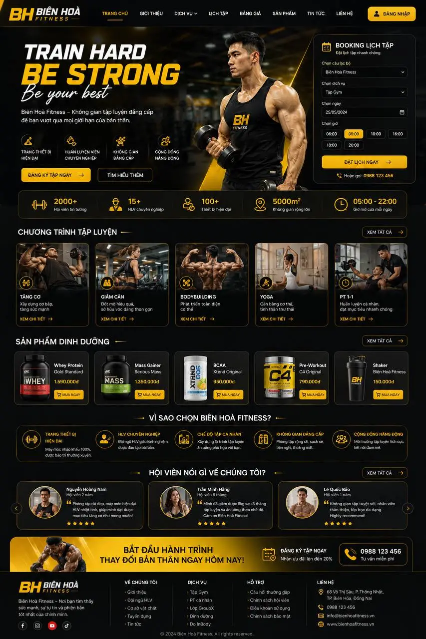 Mẫu website phòng GYM 2026