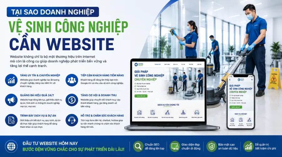 Tại sao công ty vệ sinh công nghiệp cần sở hữu một website chuyên nghiệp?