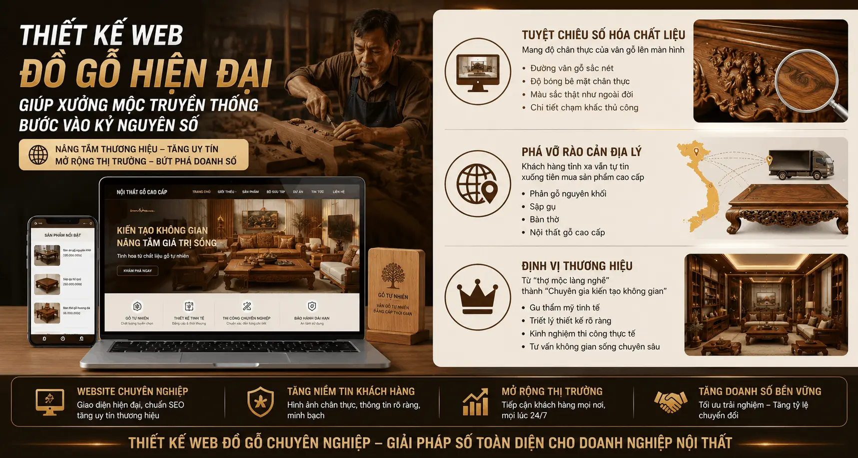 Thiết Kế Web Kinh Doanh Đồ Gỗ Hiện Đại Cho Nội Thất Gỗ Tự Nhiên