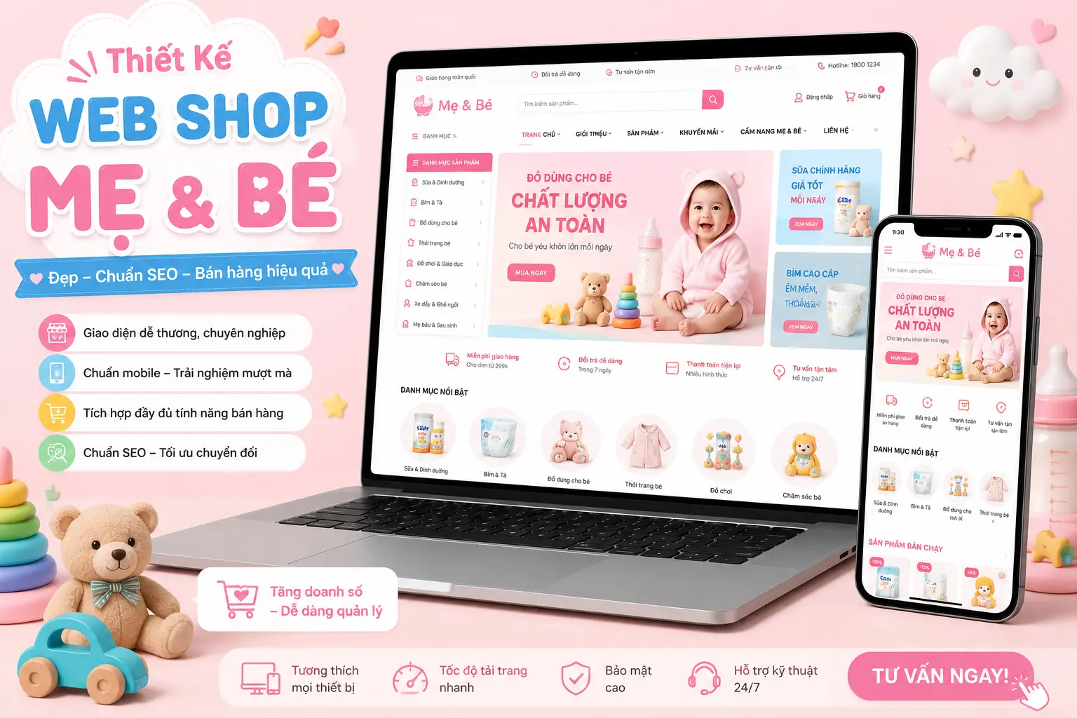 Thiết Kế Website Shop Mẹ Và Bé