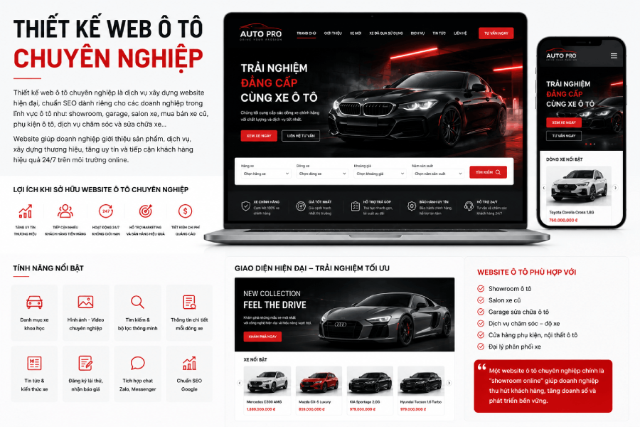 Thiết kế web ô tô chuyên nghiệp