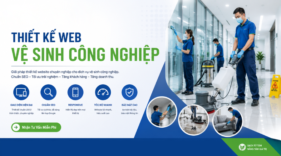 Thiết kế website vệ sinh công nghiệp chuẩn SEO