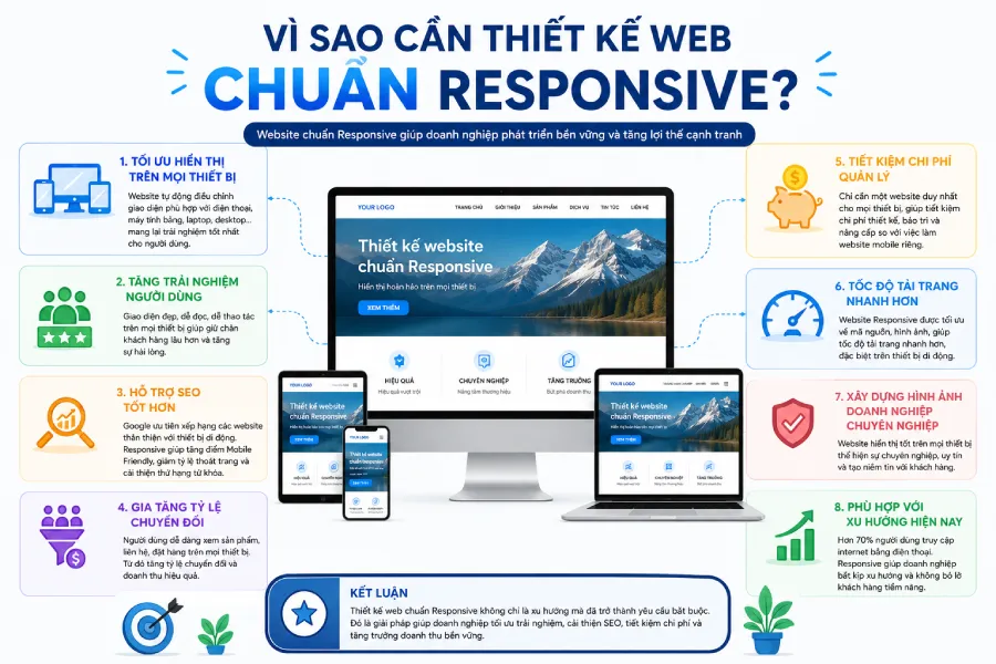 Vì sao cần thiết kế web chuẩn Responsive?