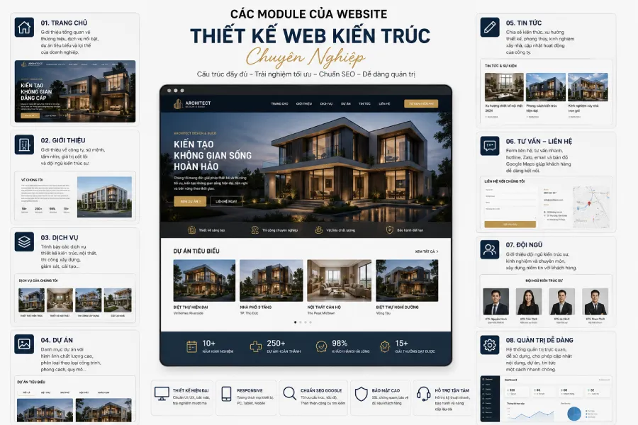 Xu hướng thiết kế web kiến trúc tại Đồng Nai 2026