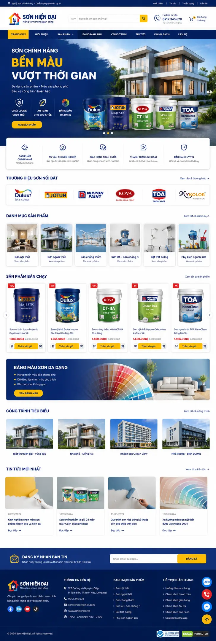 Mẫu thiết kế web cửa hàng sơn nước đẹp chuẩn SEO