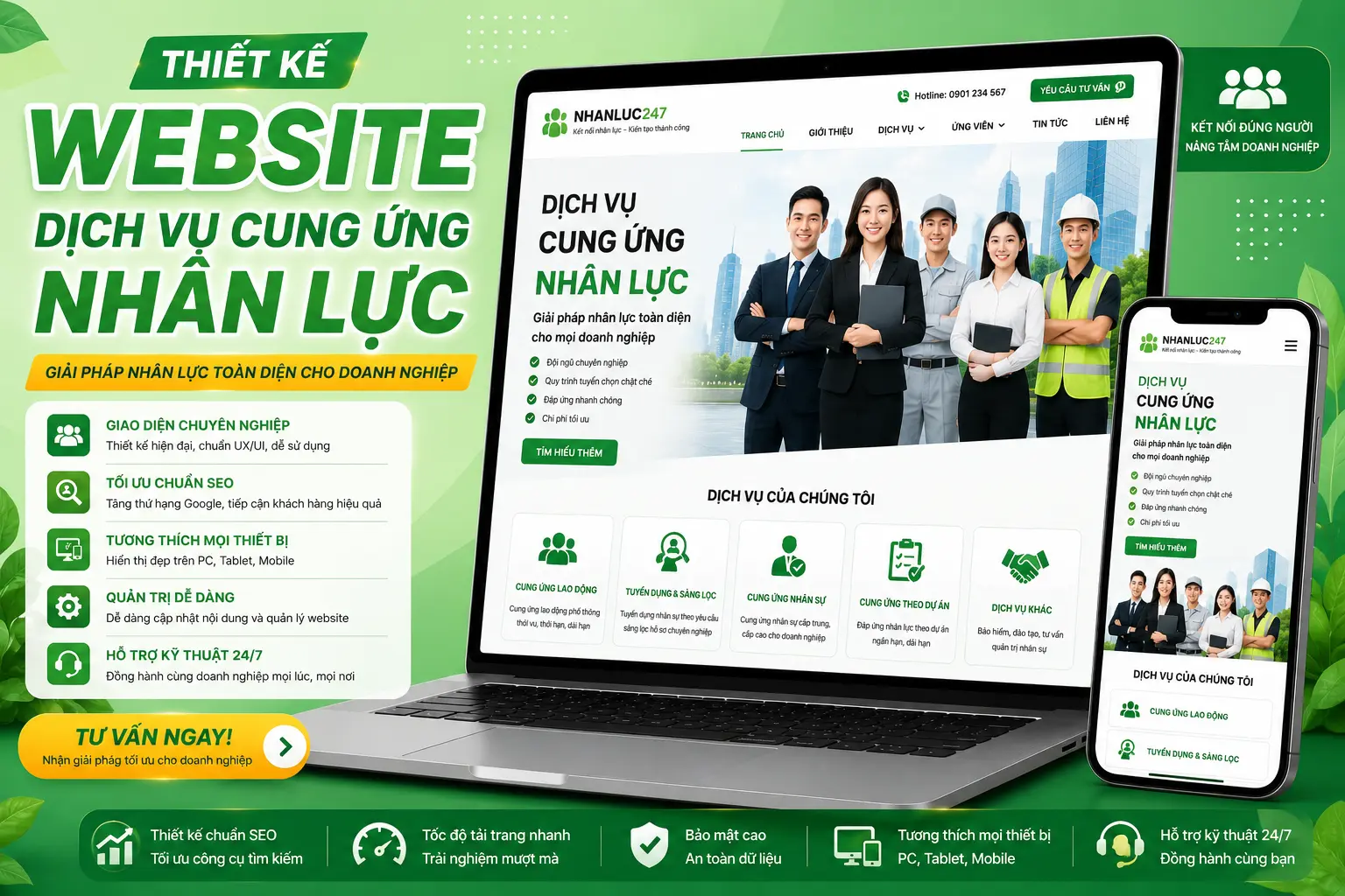 DonaWeb Thiết kế web công ty vung ứng nhân lực Đồng Nai