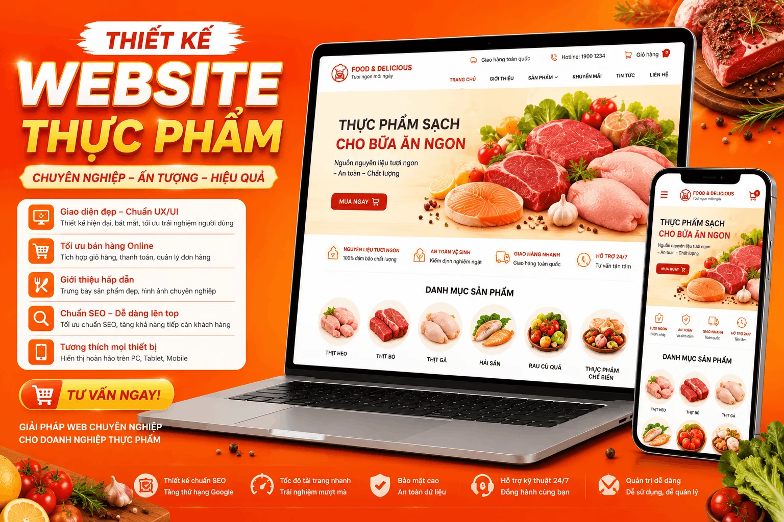 DonaWeb Thiết Kế Web Công Ty Thực Phẩm