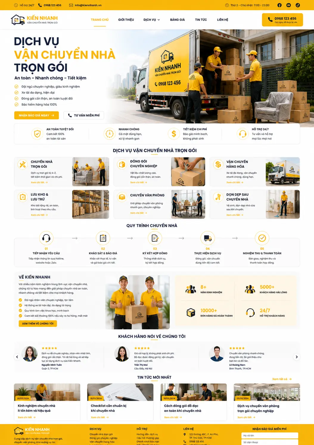 Thiết Kế Web Dịch Vụ Chuyển Nhà Trọn Gói 5.000.000đ