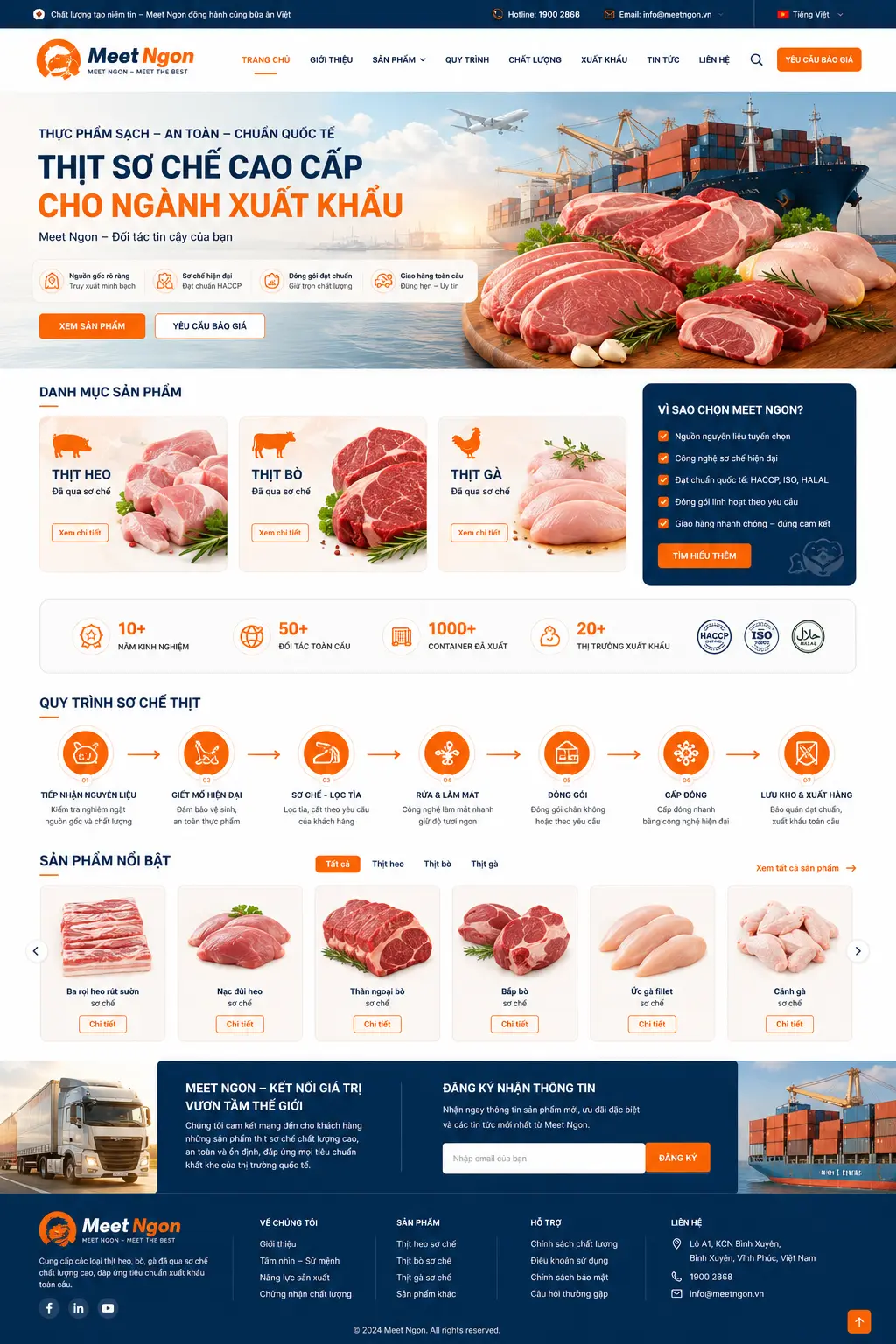 Mẫu website công ty thực phẩm chuyên nghiệp