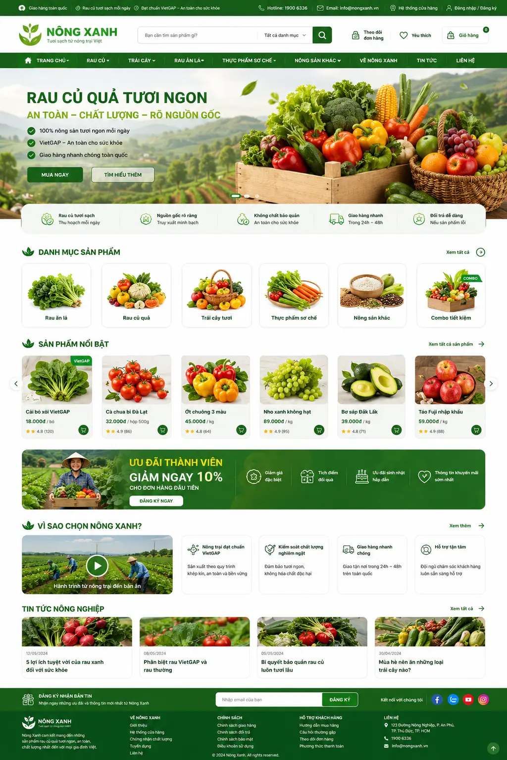 Mẫu giao diện website cho công ty nông sản