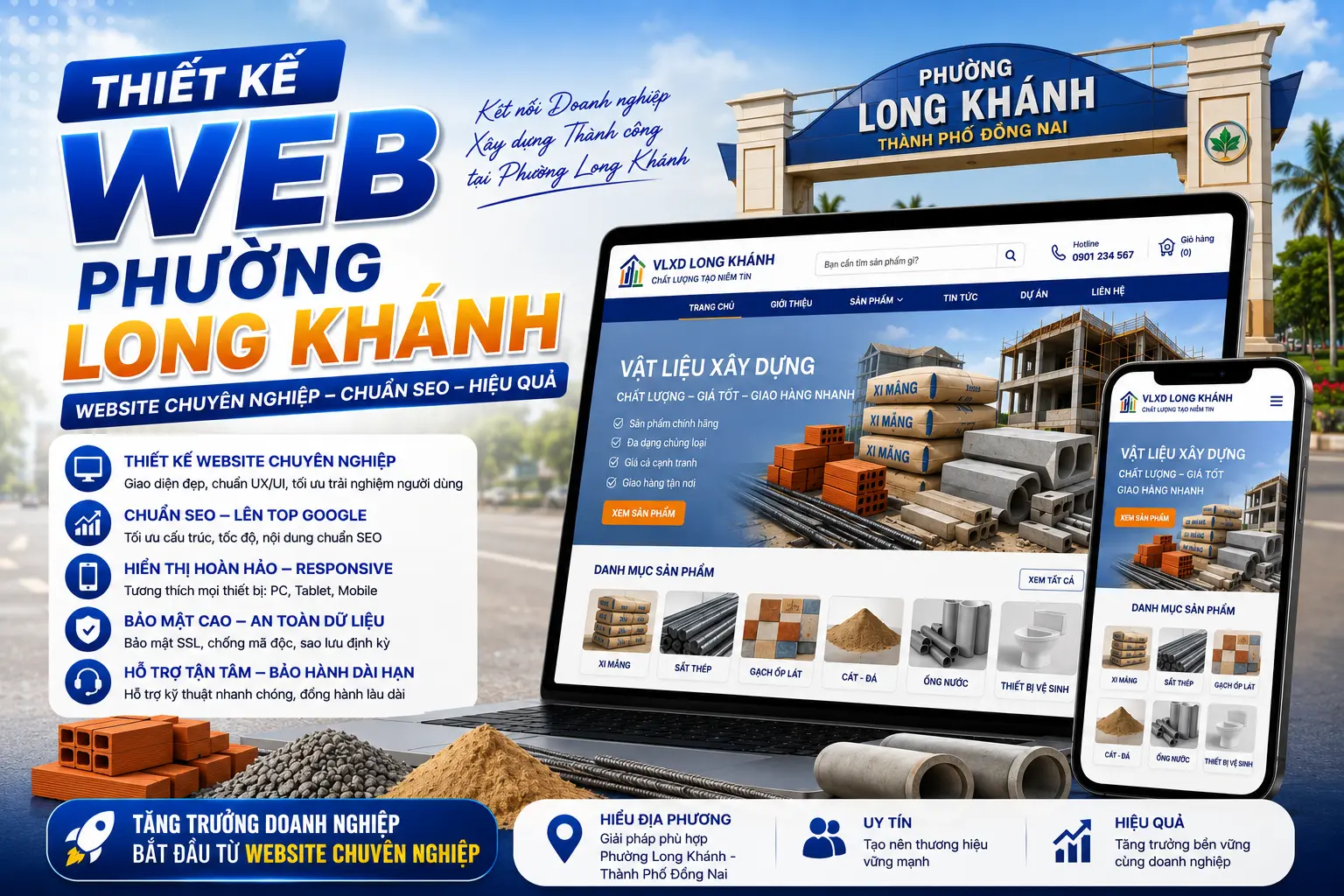 Thiết kế web Long Khánh ưu đãi dành cho doanh nghiệp địa phương